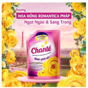 Nước Giặt Xả Chanté Cao Cấp – Hương hoa hồng Pháp